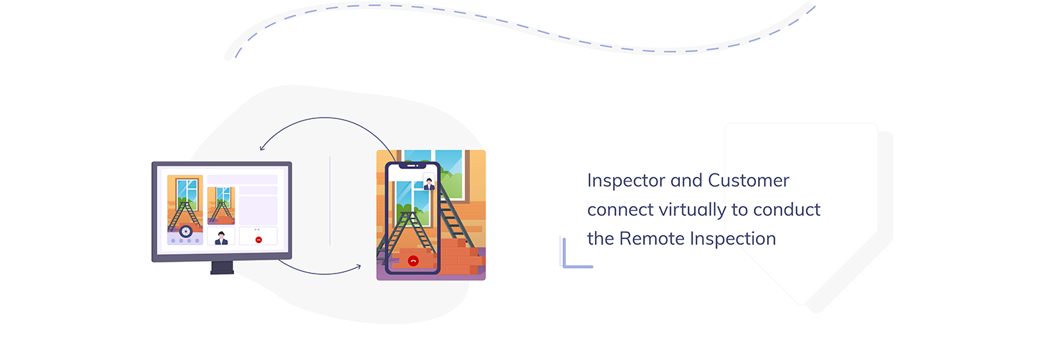 Inspector and Customer connect virtually to conduct the Remote Inspection